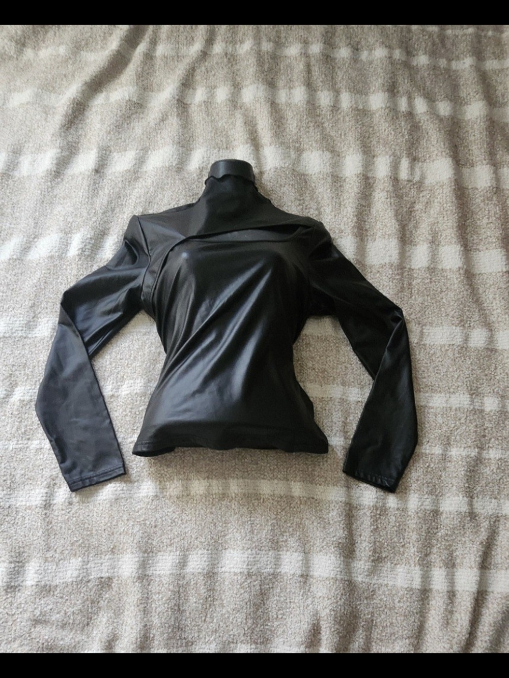 SHEIN Black Long Sleeve Top with Mock Neck